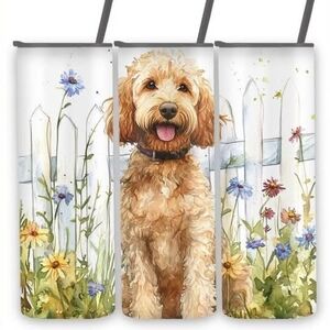 Floral Dog Print Tumbler